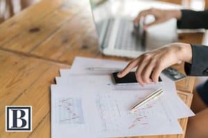 Person reviewing stock option and RSU vesting charts on a laptop for a divorce settlement