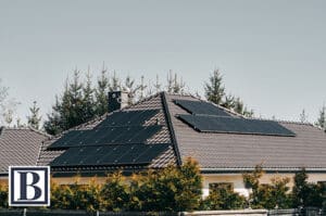 Rooftop solar panels installed on a single-family home in New Jersey